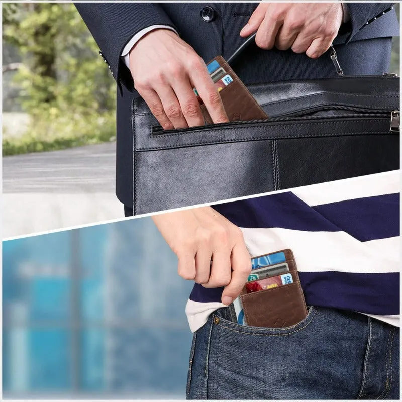 RFID Credit Card Holder Minimalist Card Cases & Money Organizers Front Pocket Wallet