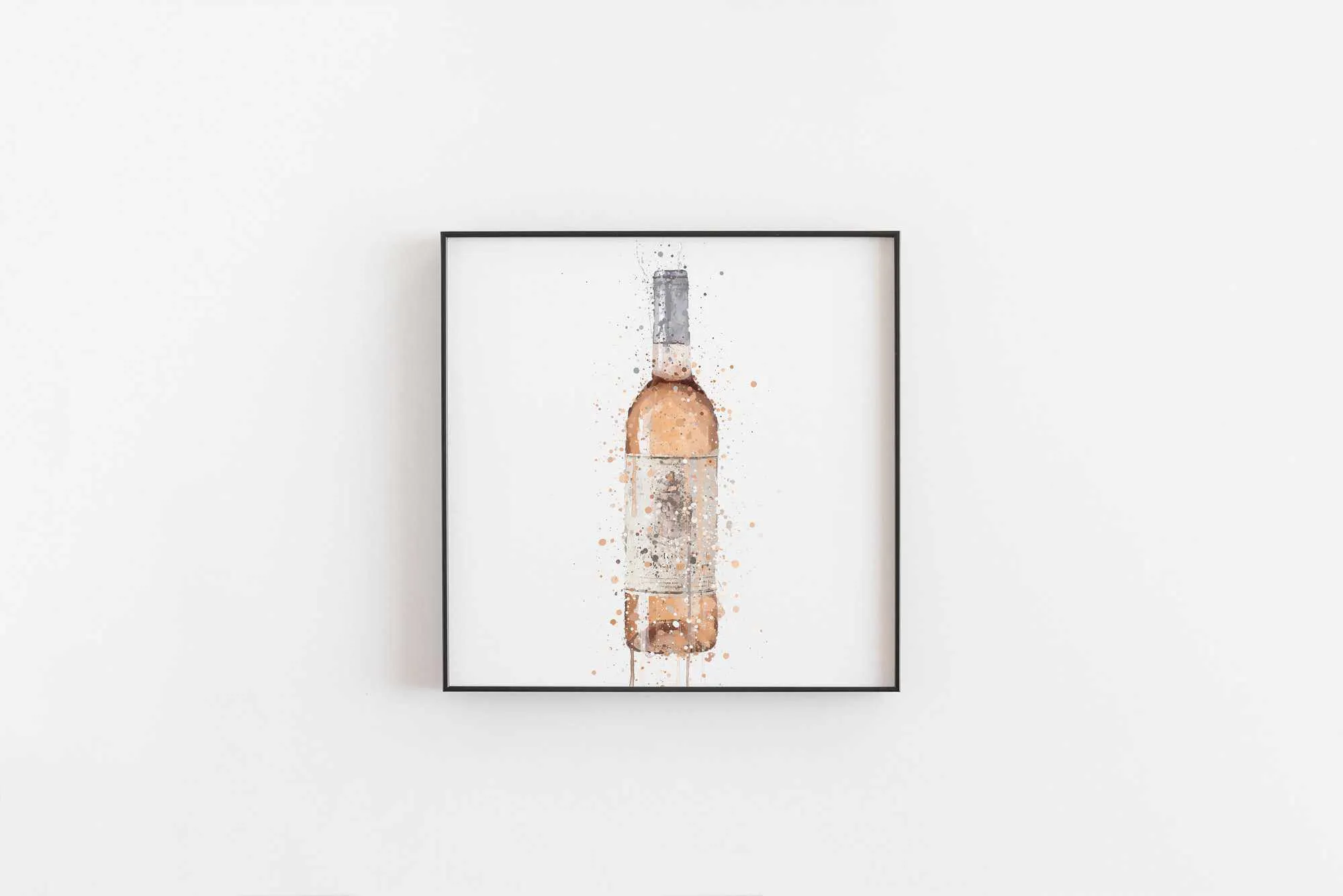 Rose Wine Bottle Wall Art Print