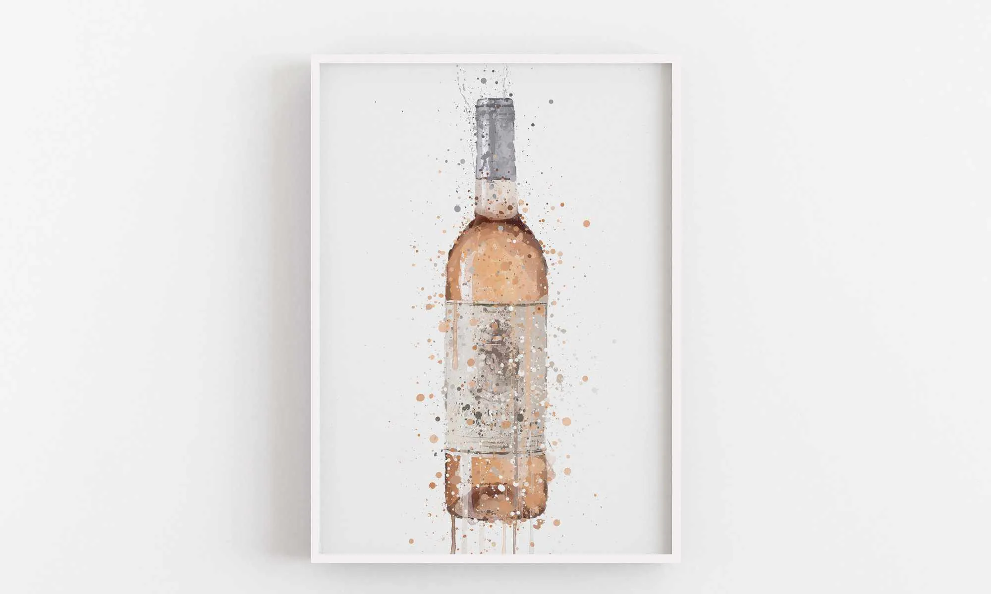 Rose Wine Bottle Wall Art Print