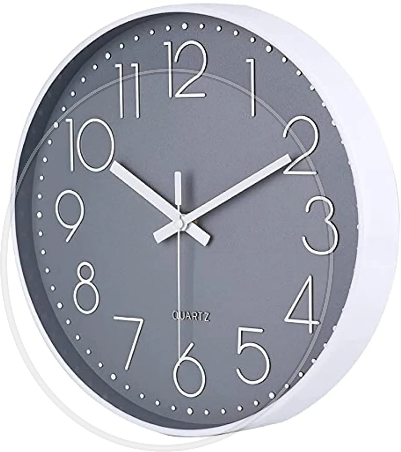 Rylan Wall Clock 12" Silent Quartz Decorative Latest Wall Clock Non-Ticking Classic Clock Battery Operated Round Easy to Read for Room/Home/Kitchen/Bedroom/Office/School- (Grey)