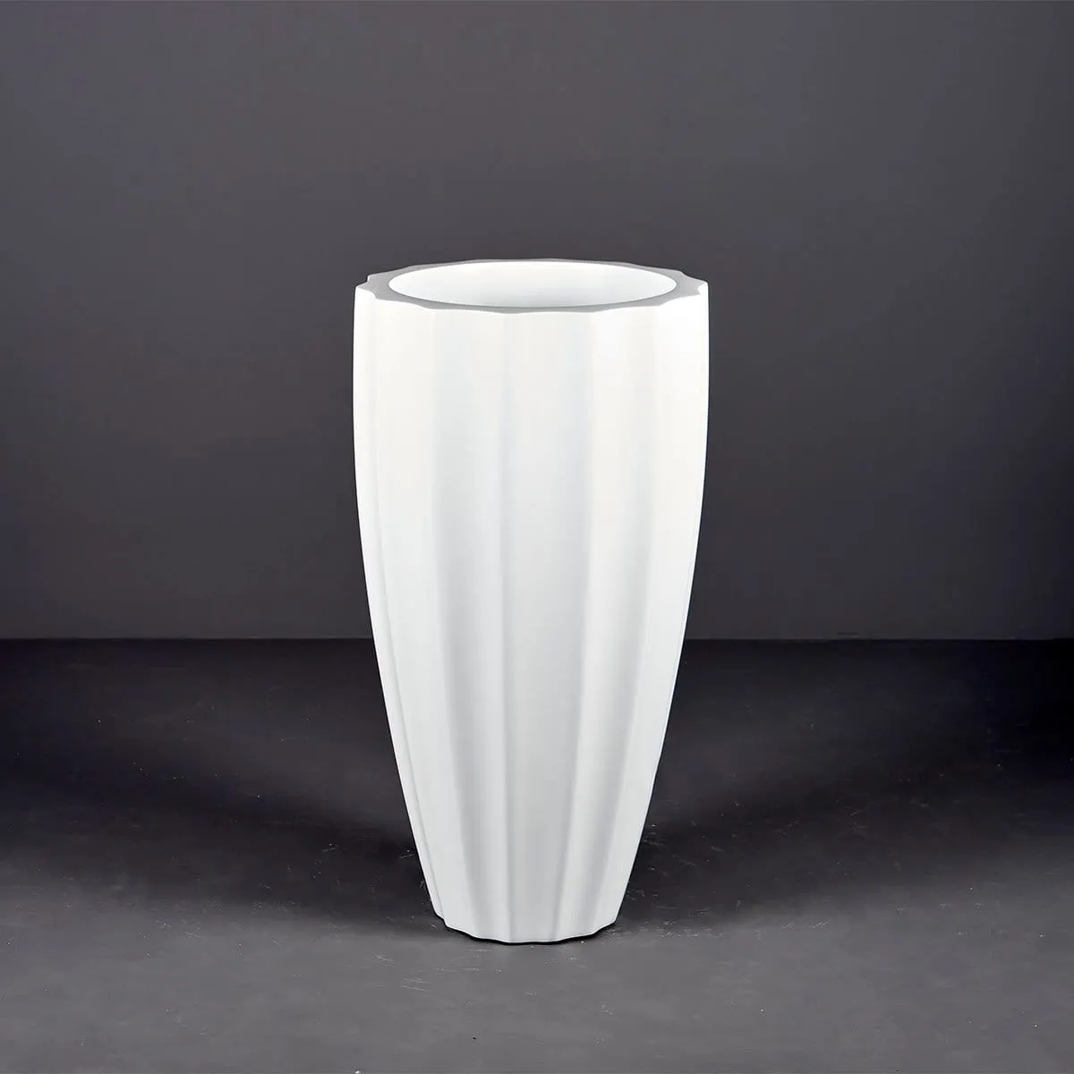 San Jose Tall Fluted Round Planter