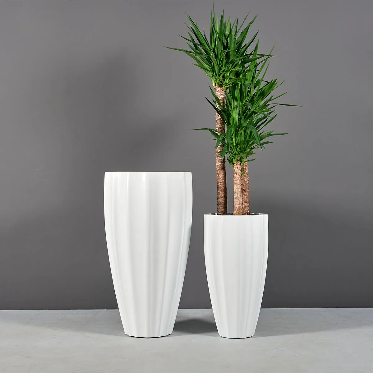 San Jose Tall Fluted Round Planter