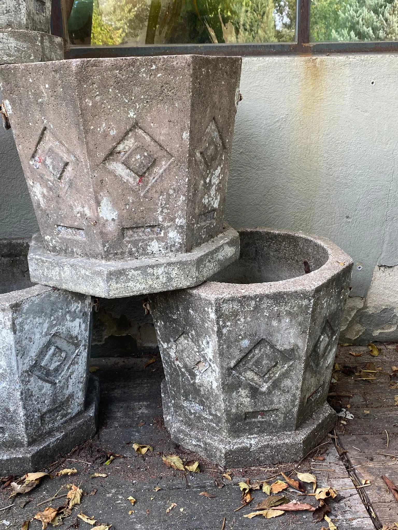 Set of 6 octogonal planters - 1930s 15¼"