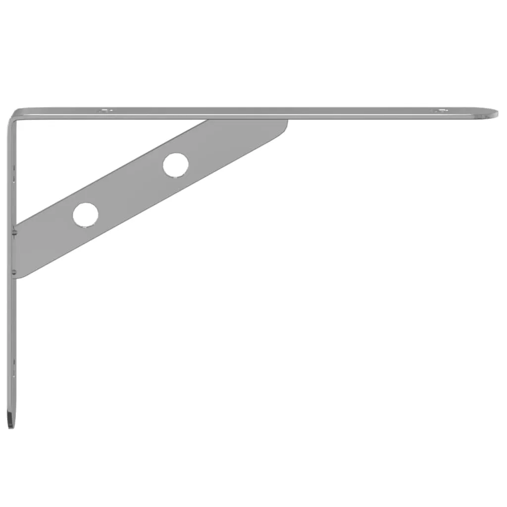 Shelf Brackets 4 pcs 20x2.5x14 cm Silver Stainless Steel