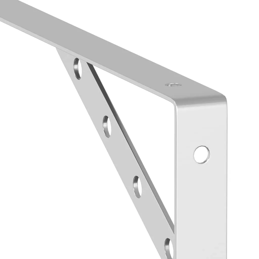 Shelf Brackets 4 pcs 30x2.5x15.5 cm Silver Stainless Steel