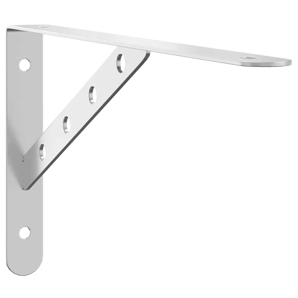 Shelf Brackets 4 pcs 30x2.5x15.5 cm Silver Stainless Steel