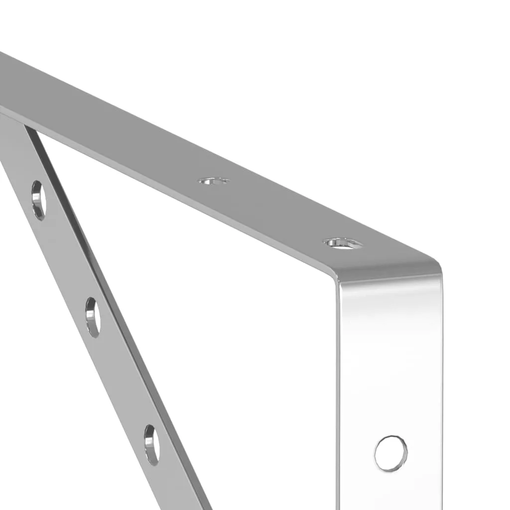 Shelf Brackets 4 pcs 40x2.5x25 cm Silver Stainless Steel