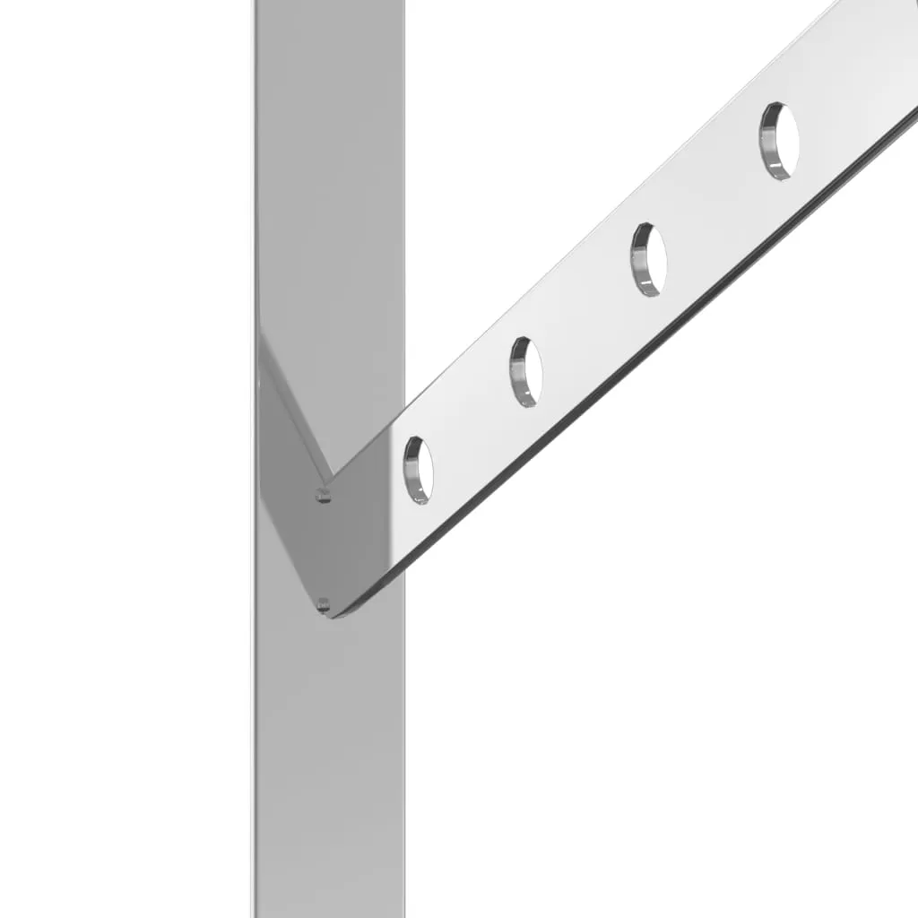 Shelf Brackets 4 pcs 40x2.5x25 cm Silver Stainless Steel