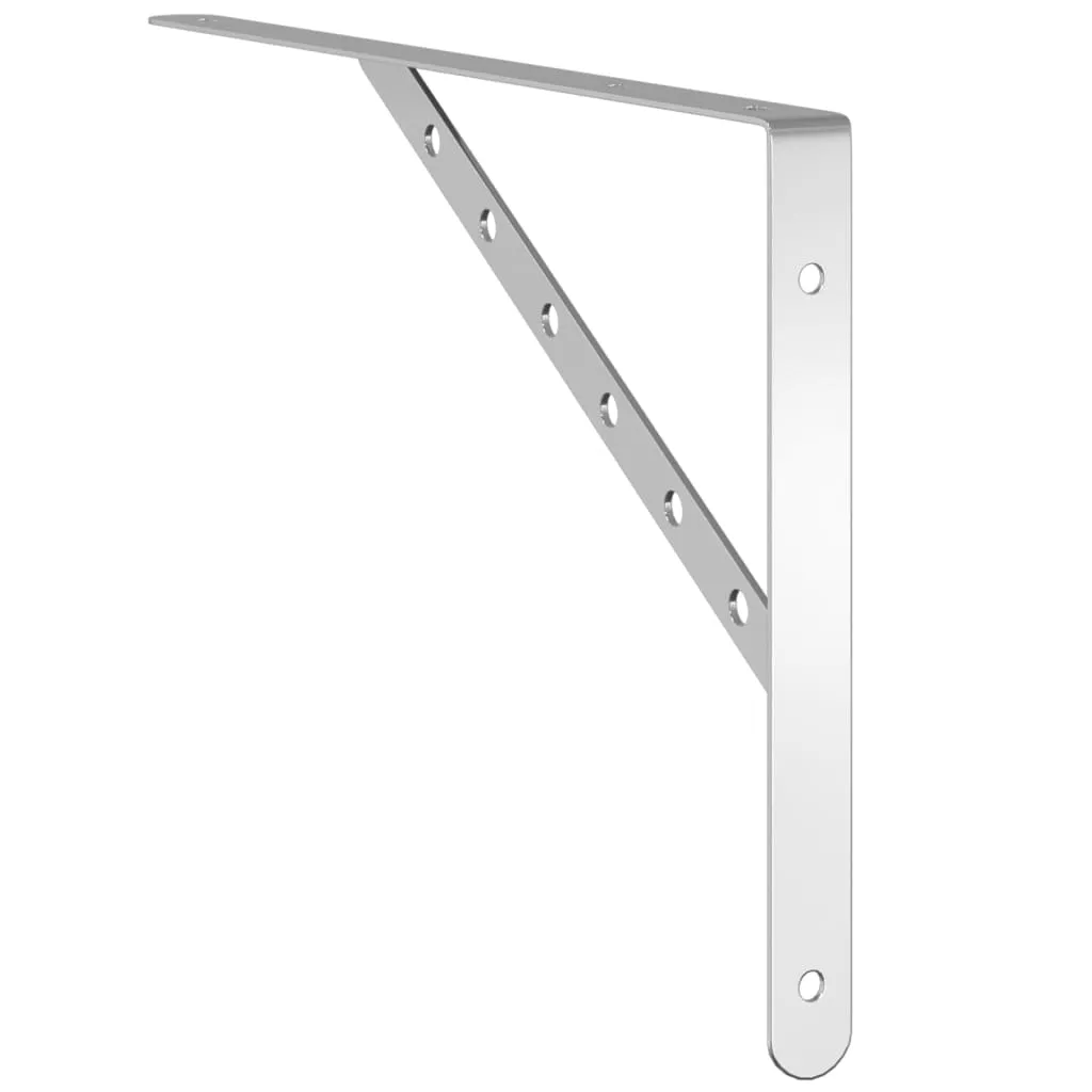 Shelf Brackets 4 pcs 40x2.5x25 cm Silver Stainless Steel