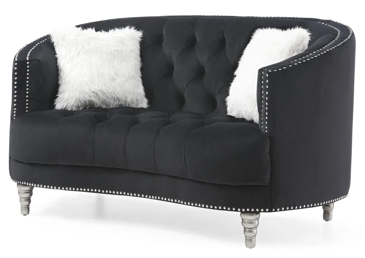 Sleek Loveseat -  Black