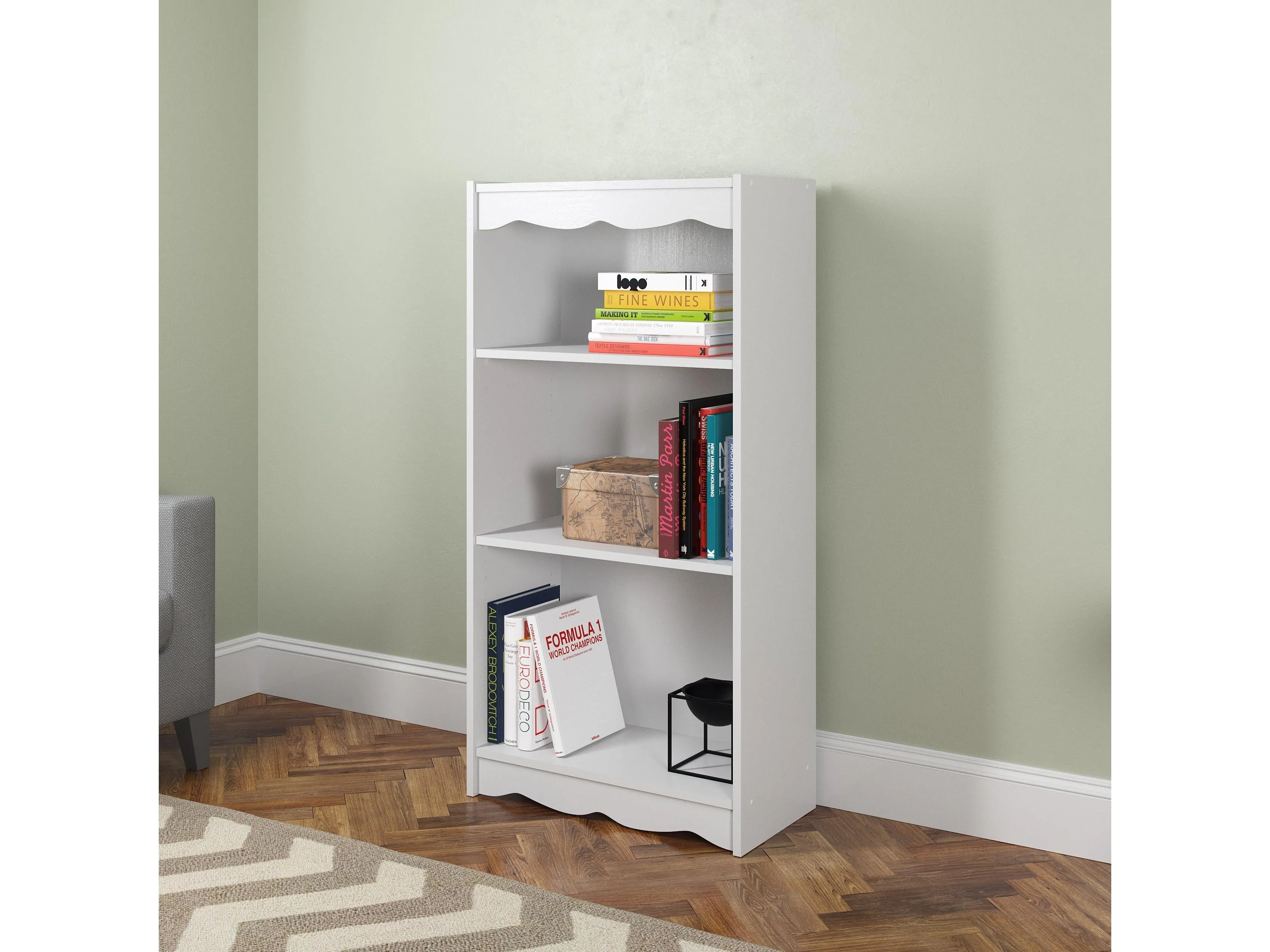 Small Bookcase in White, 48"