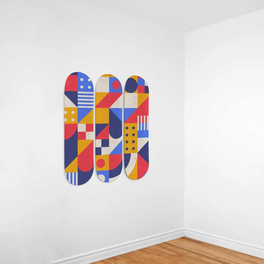 Stunning Geometric Design Skateboard Wall Art