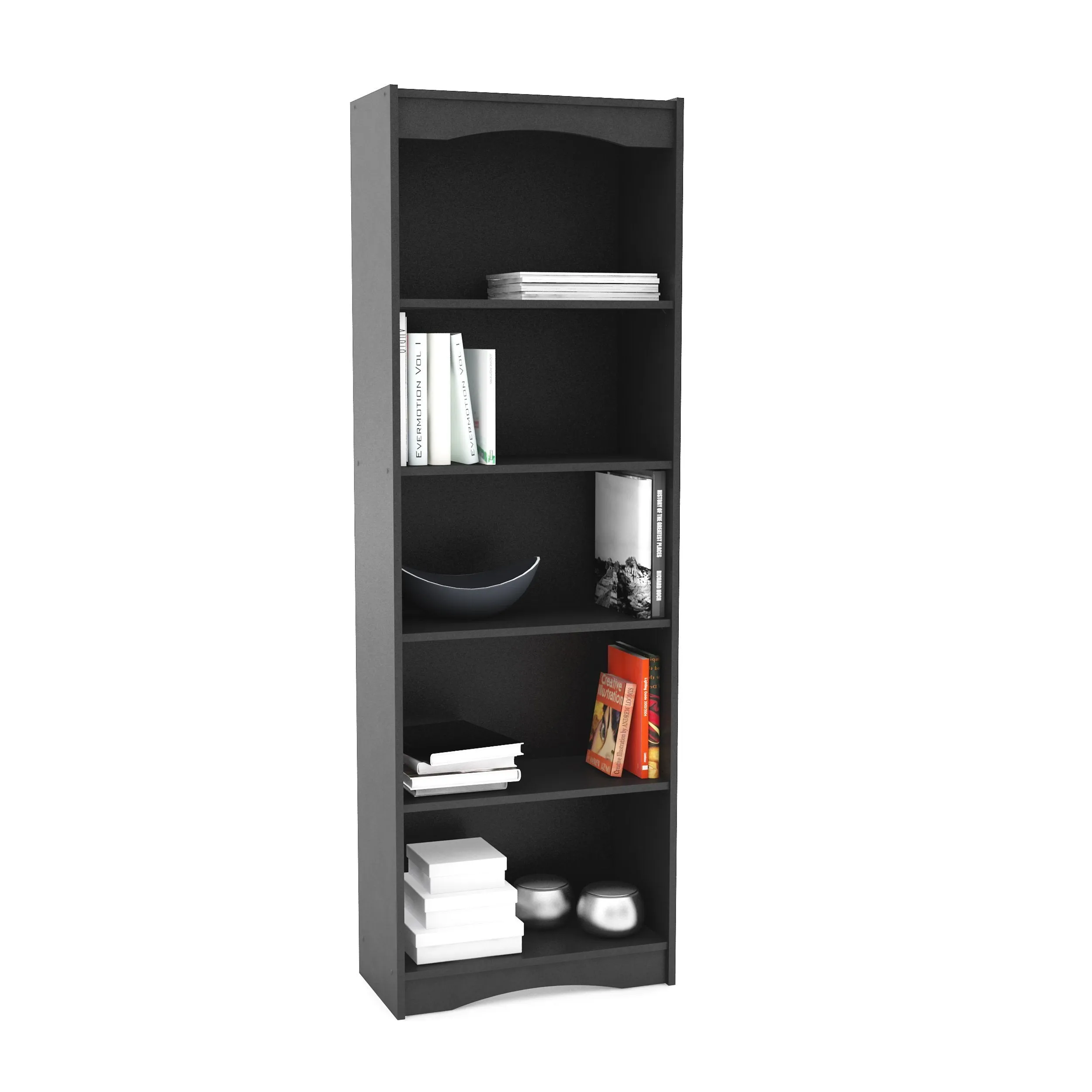 Tall Bookcase in Black, 72"