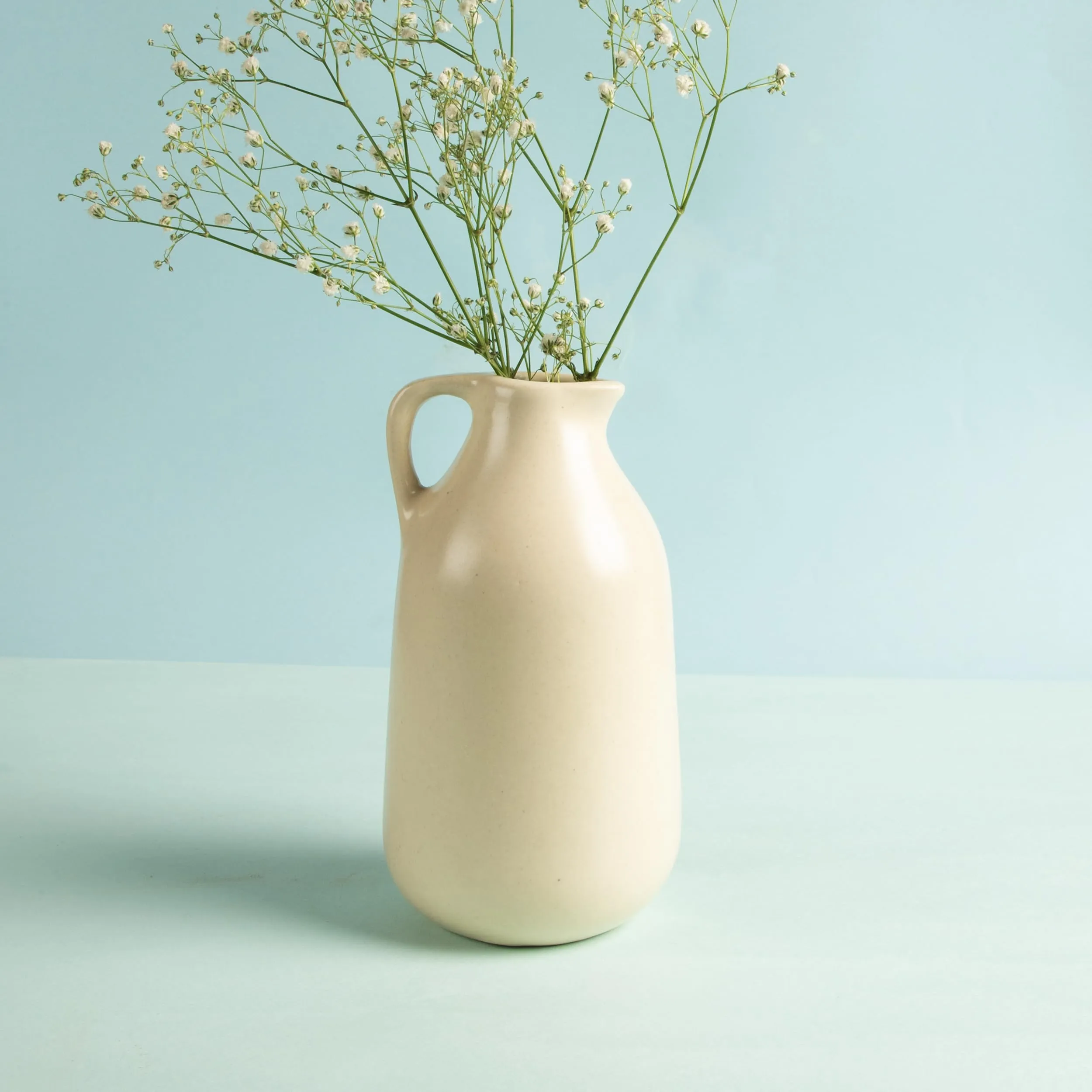 The White Space Living Handcrafted Home Decor Ceramic Vase for Elegance and Style (Jug Vase)