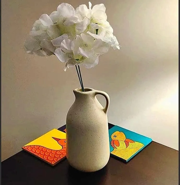 The White Space Living Handcrafted Home Decor Ceramic Vase for Elegance and Style (Jug Vase)