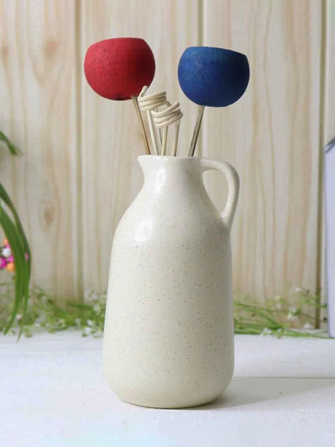 The White Space Living Handcrafted Home Decor Ceramic Vase for Elegance and Style (Jug Vase)