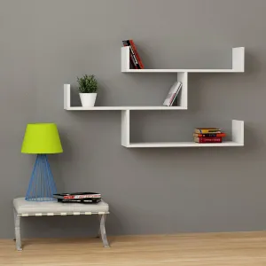 Tibet Wall Mounted Modern Bookcase Display Unit W 119cm