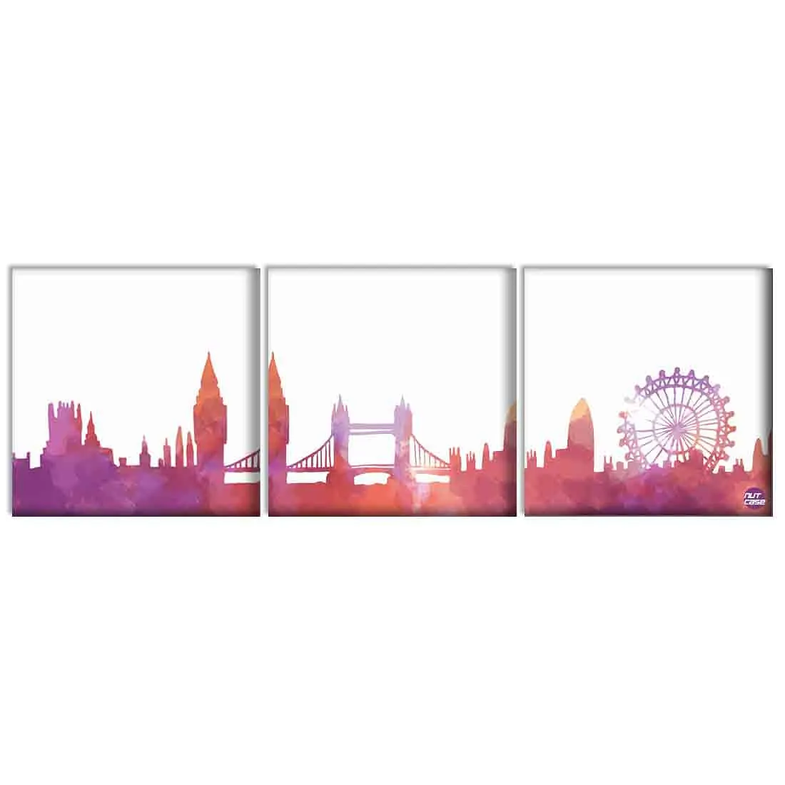 Wall Art Decor Hanging Panels Set Of 3 -London Skyline