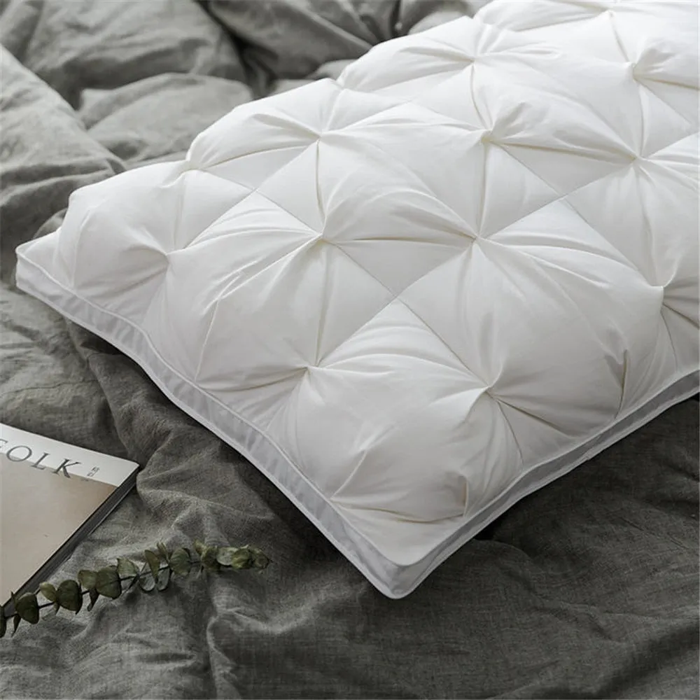 White Goose Down Pillow - 100% Cotton Bedding